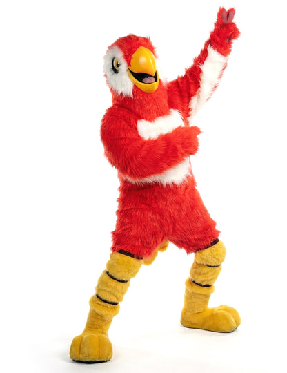 Kostum maskote rdeče papige za odrasle