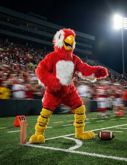 Kostum maskote rdeče papige za odrasle