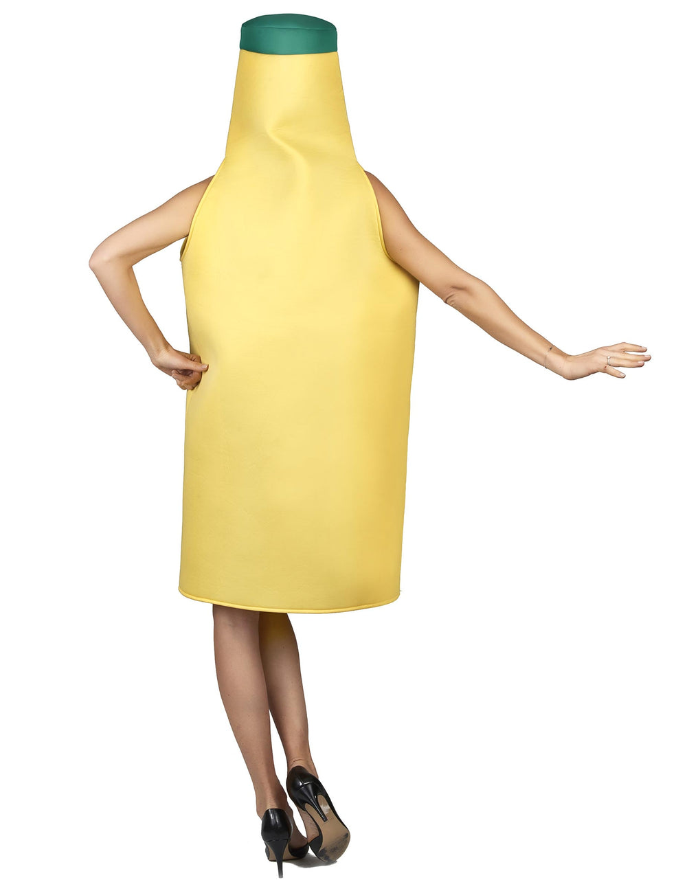 Vue de dos du déguisement de bouteille de mayonnaise pour adulte