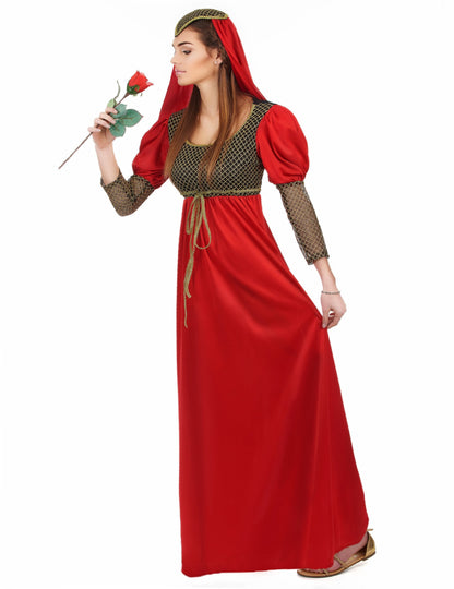 Rdeča srednjeveška preoblečena ženska