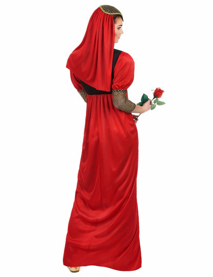 Rdeča srednjeveška preoblečena ženska