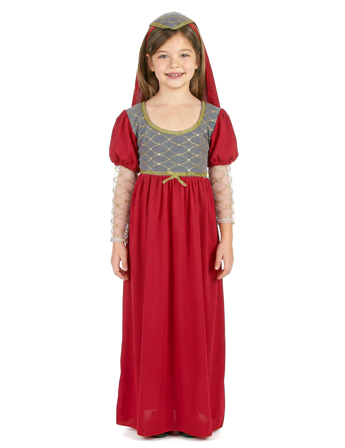 Vue de face du déguisement médiéval pour fille