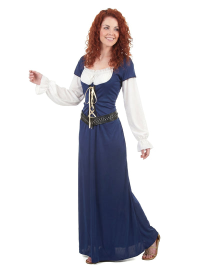 Déguisement Médiéval robe longue bleue Femme