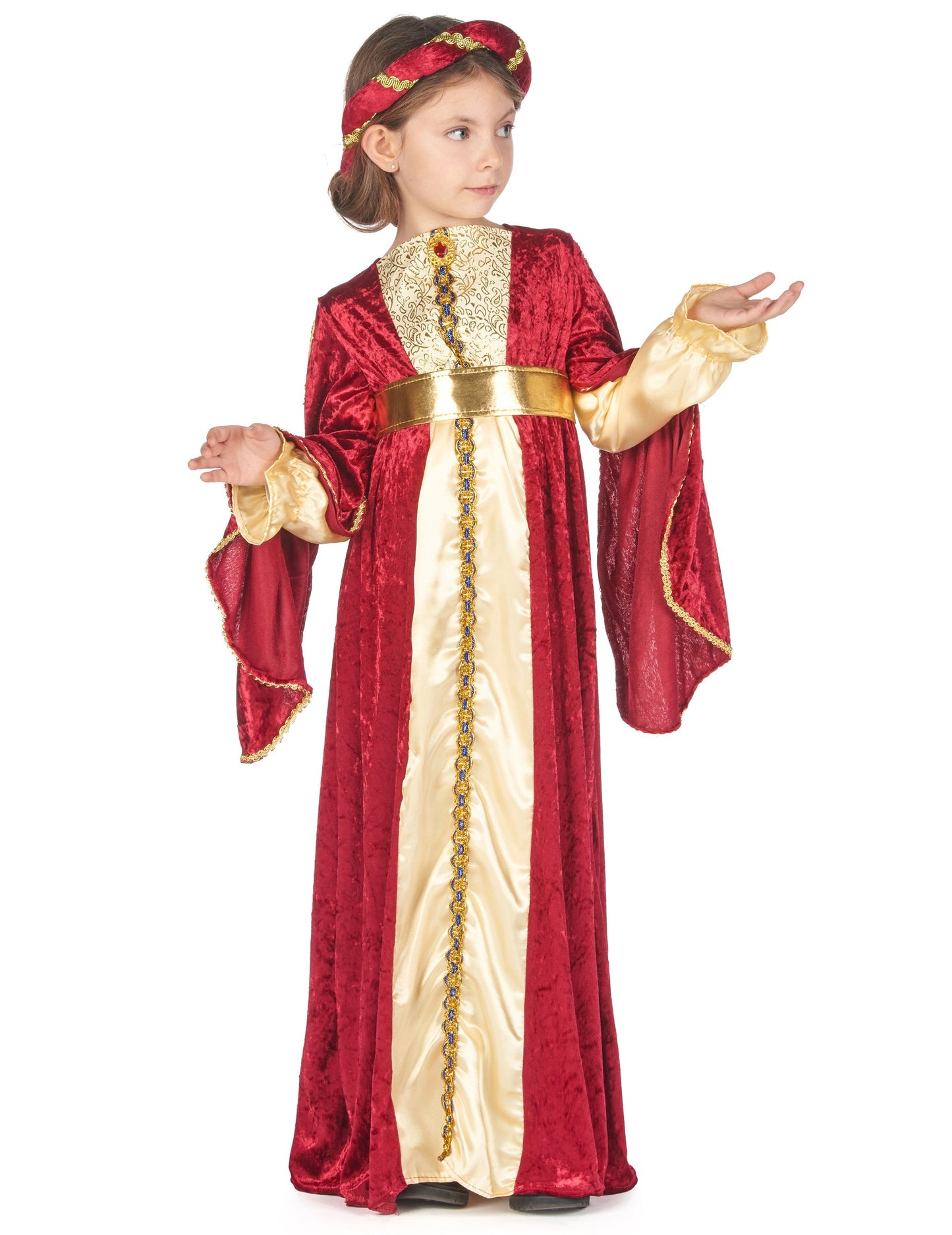 Splošen pogled na obleko srednjeveške kraljice za dekleta