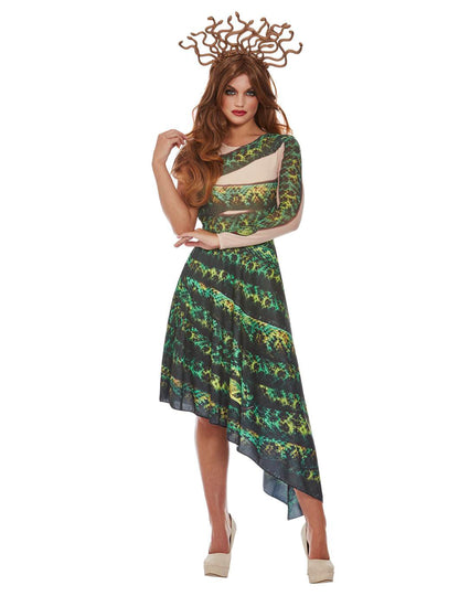 Vue de face du déguisement de méduse pour femme