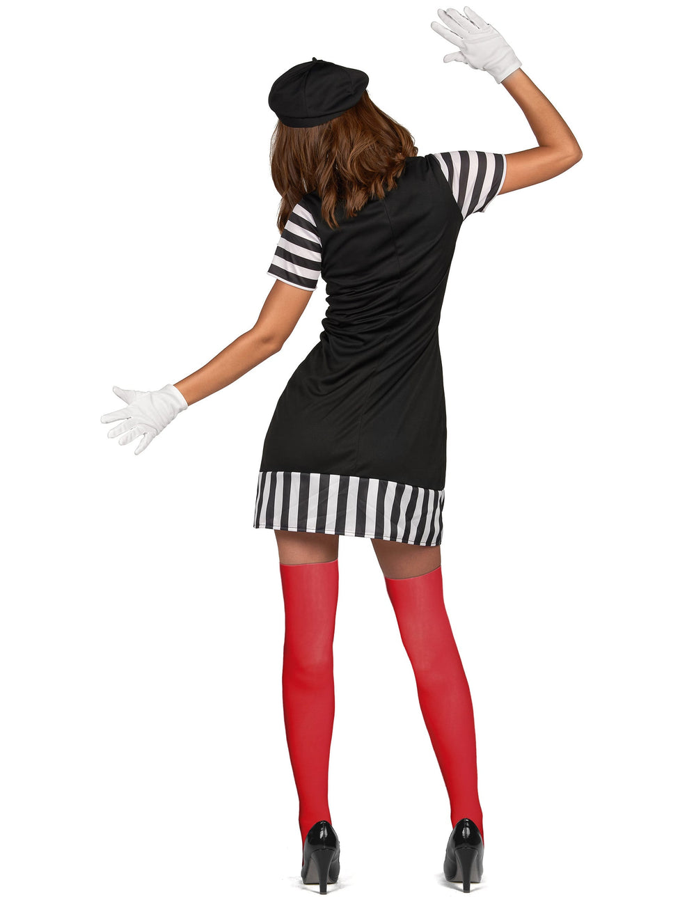 Vue de dos du déguisement de mime pour femme