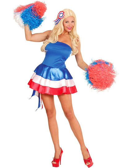 Kostum navijačice Francije v trikolorah za ženske 