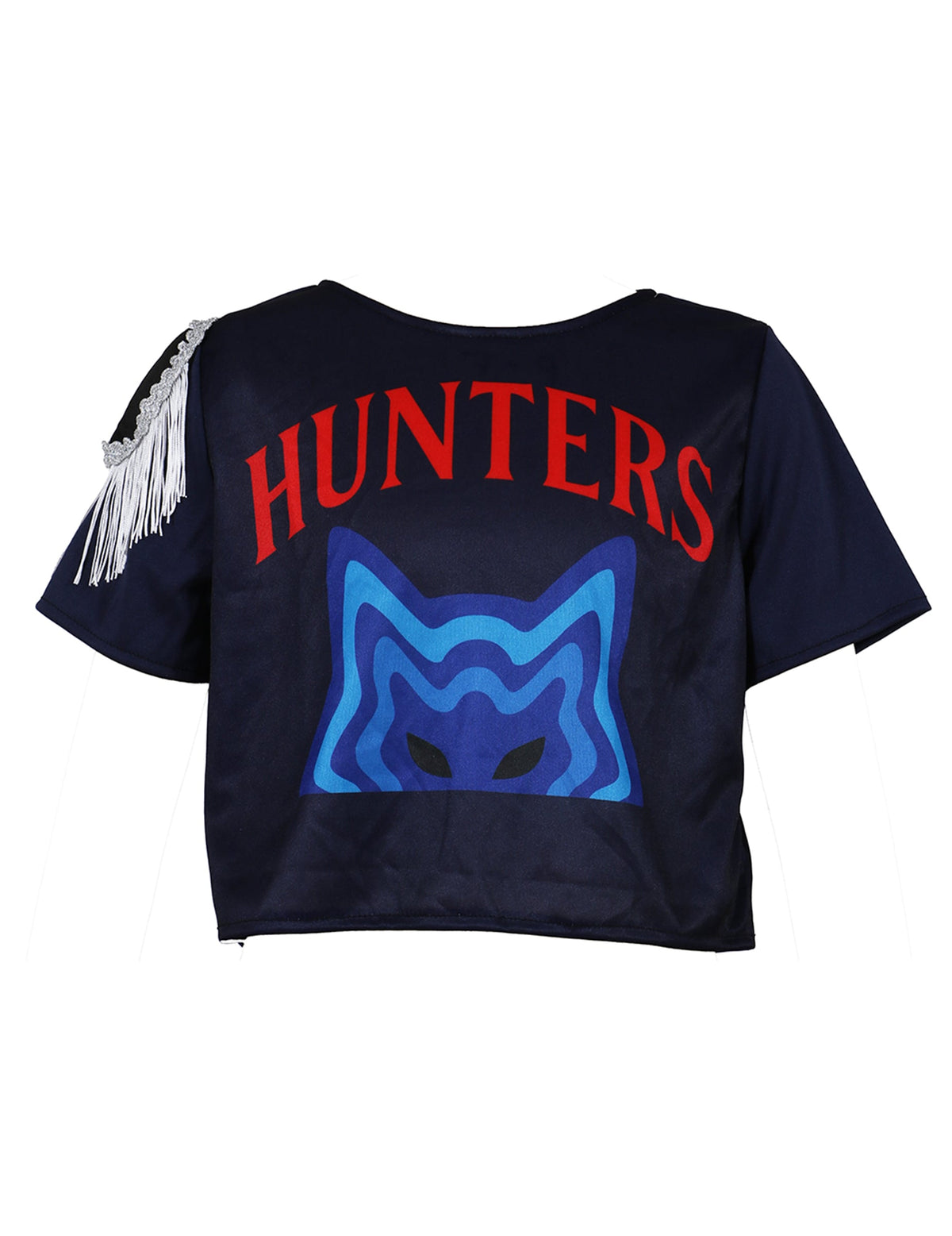 Vue de dos du t-shirt avec inscription Hunters du déguisement miss Kpop