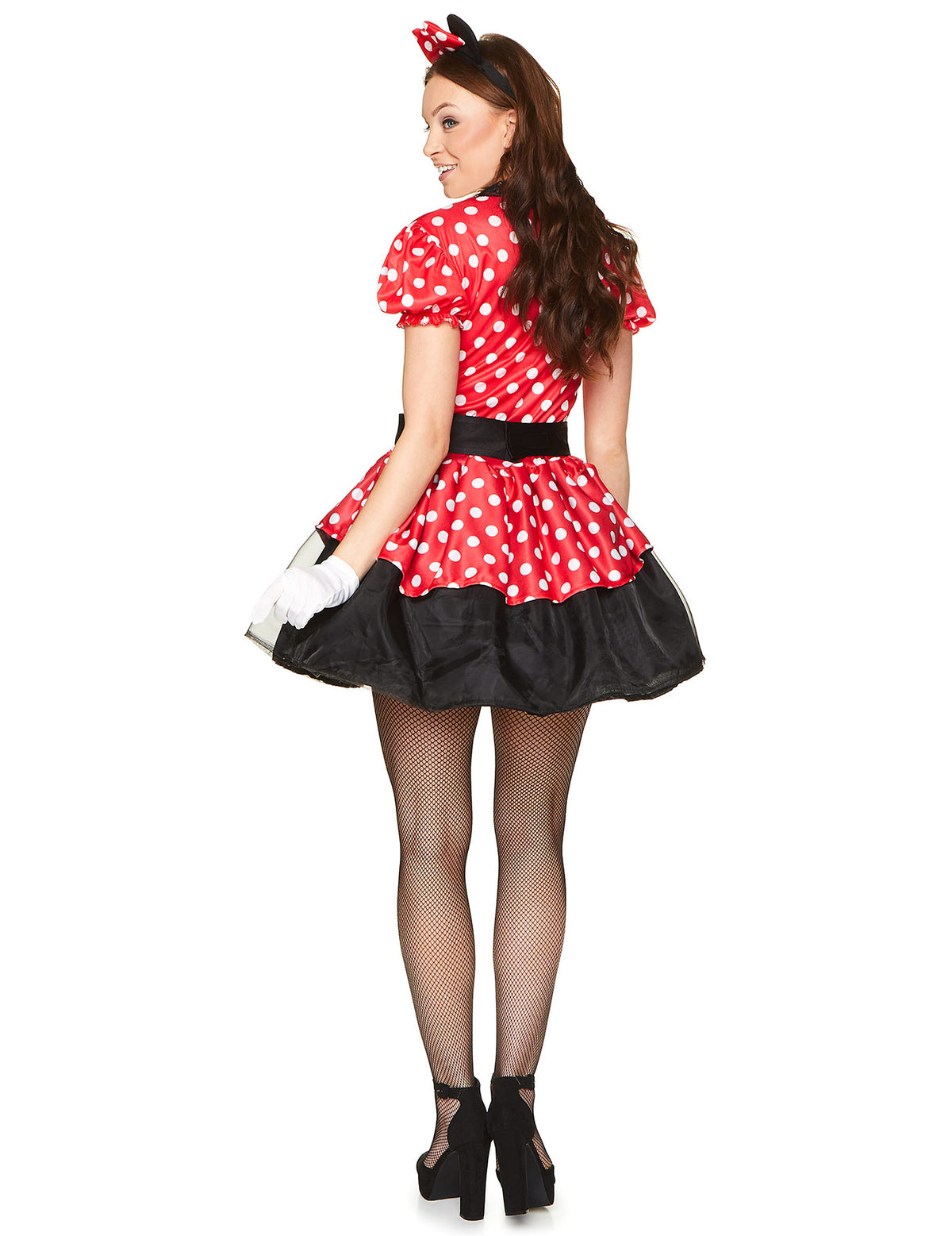 Vue de dos du déguisement Miss Mouse pour femme