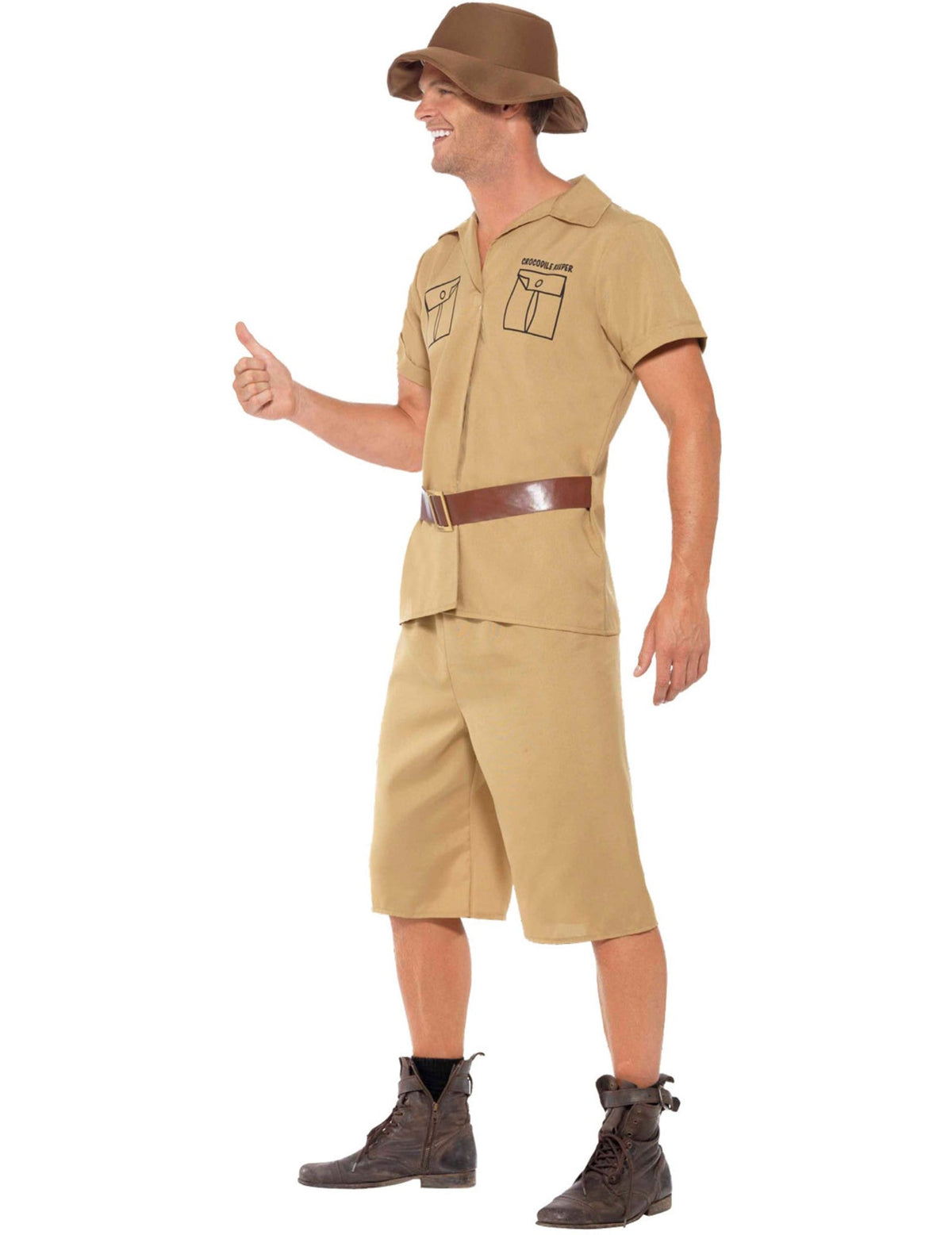 Vue de profil du déguisement monsieur crocodile pour homme