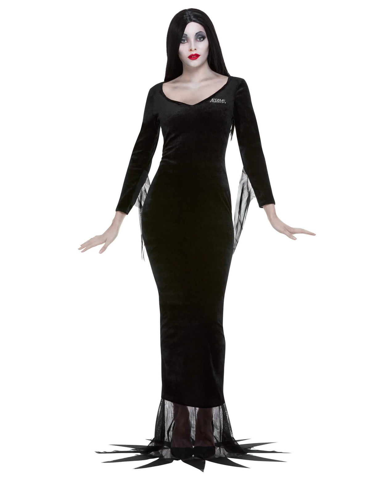 Kostum Morticia družina Addams™ za ženska črna iz žameta