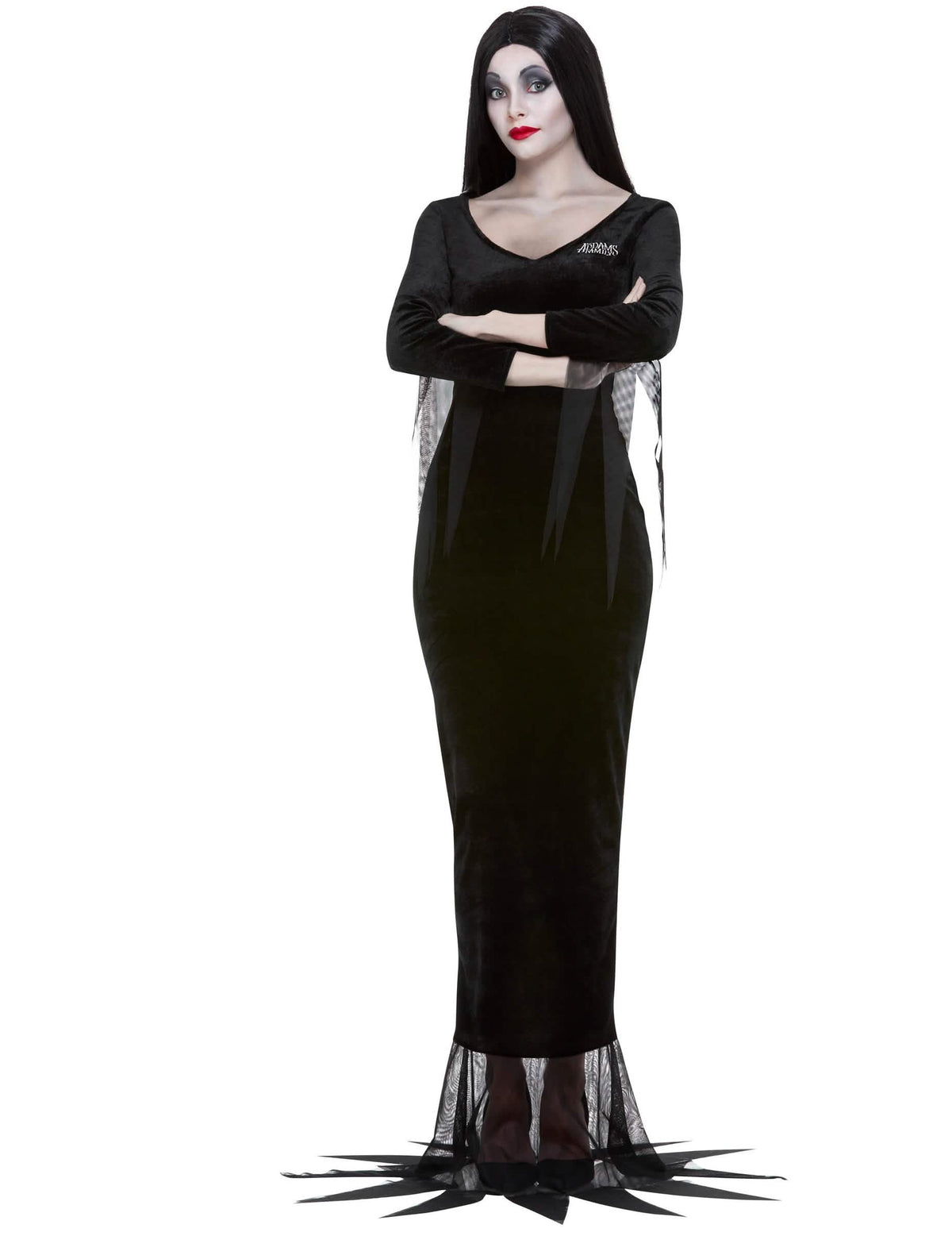 Pogled od spredaj na kostum Morticia iz družine Addams™