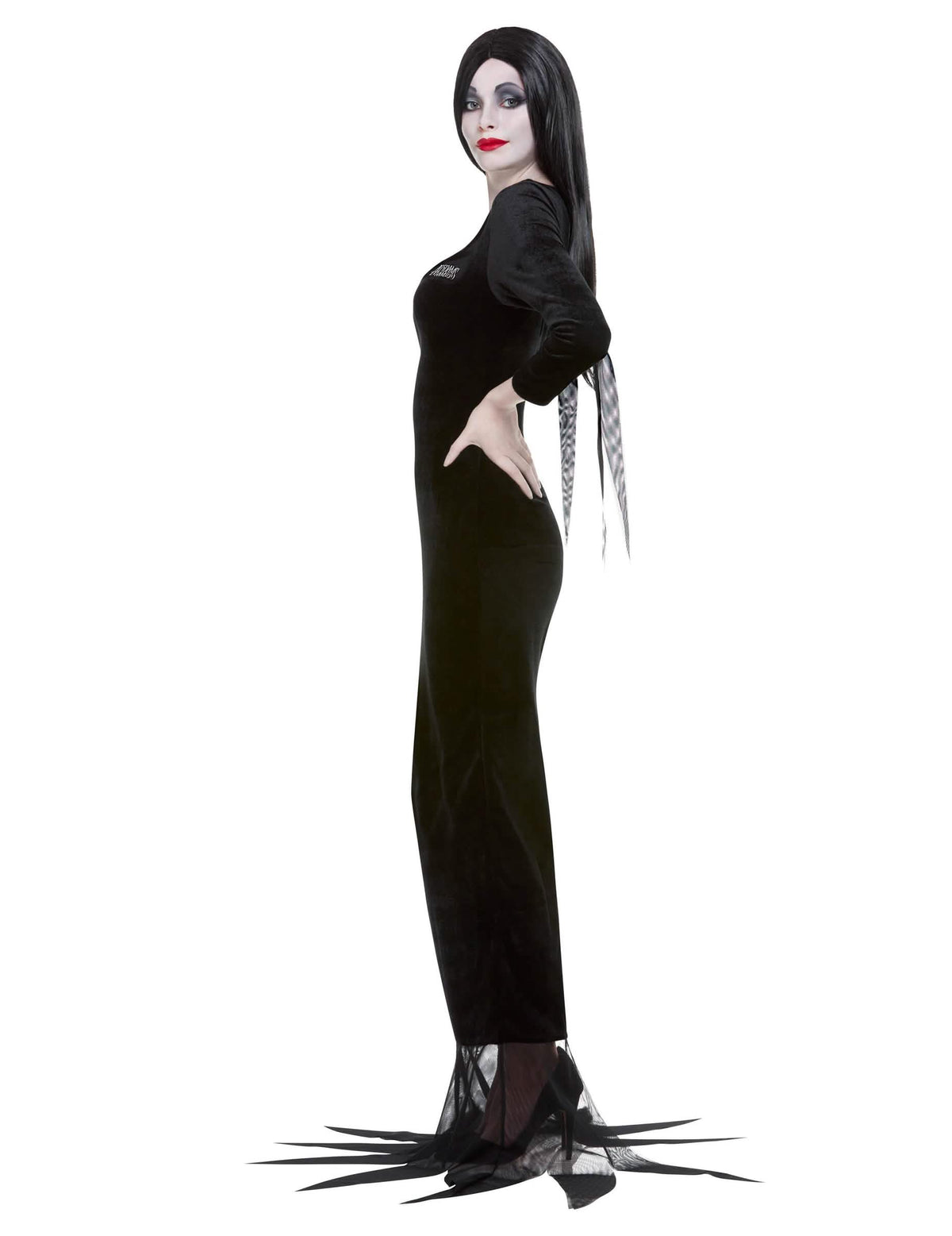 Pogled s strani za kostum Morticia Družina Addams™