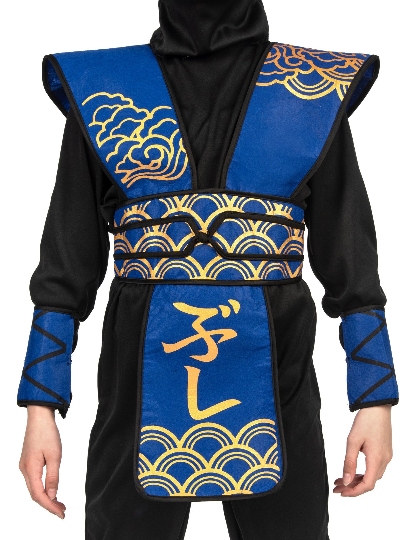 Modra in zlata ninja kostum