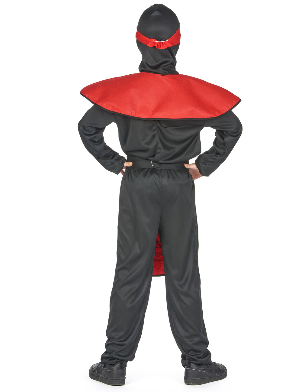Vue de dos du déguisement ninja dragon rouge pour garçon