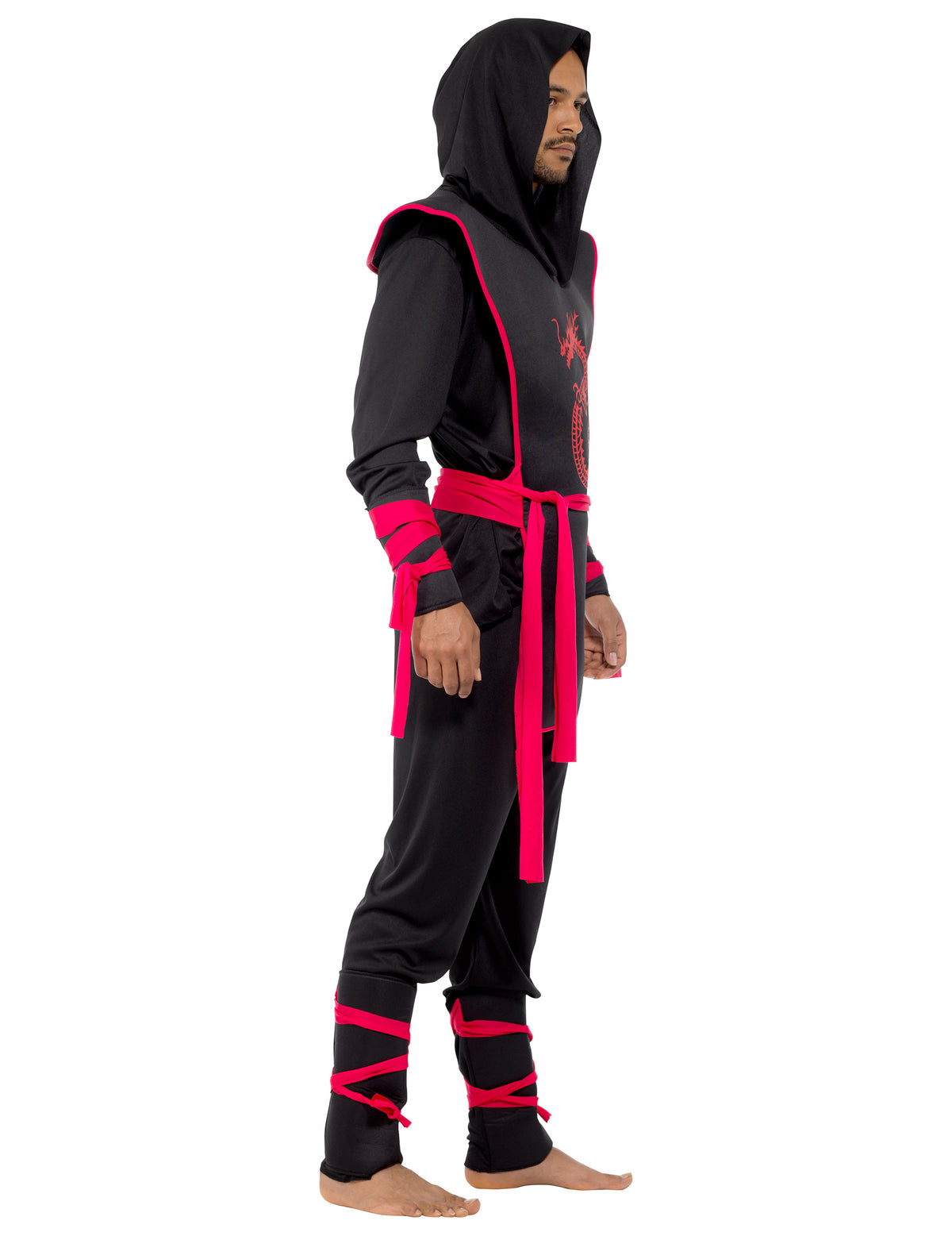 Vue de profil du déguisement ninja pour homme