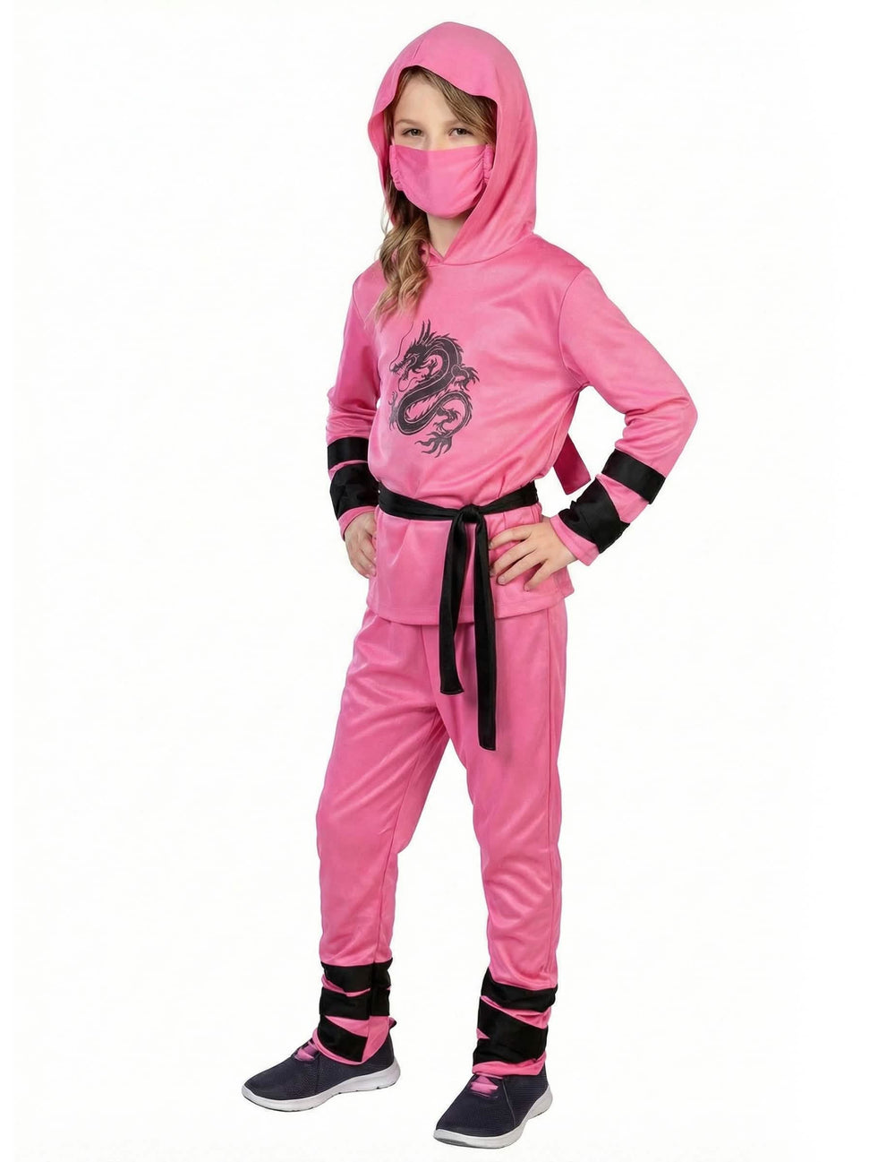 Vue de trois-quarts du déguisement de ninja pour enfant