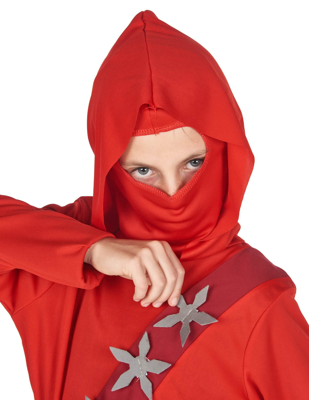 nindže kostum za dečka rdeča z zvezdami