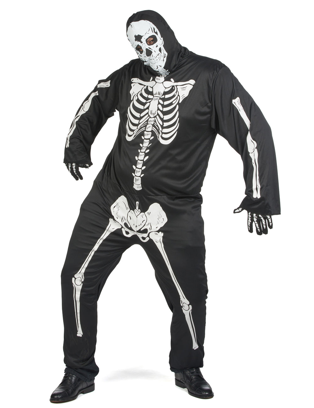 Déguisement de squelette pour homme noir et blanc pour Halloween