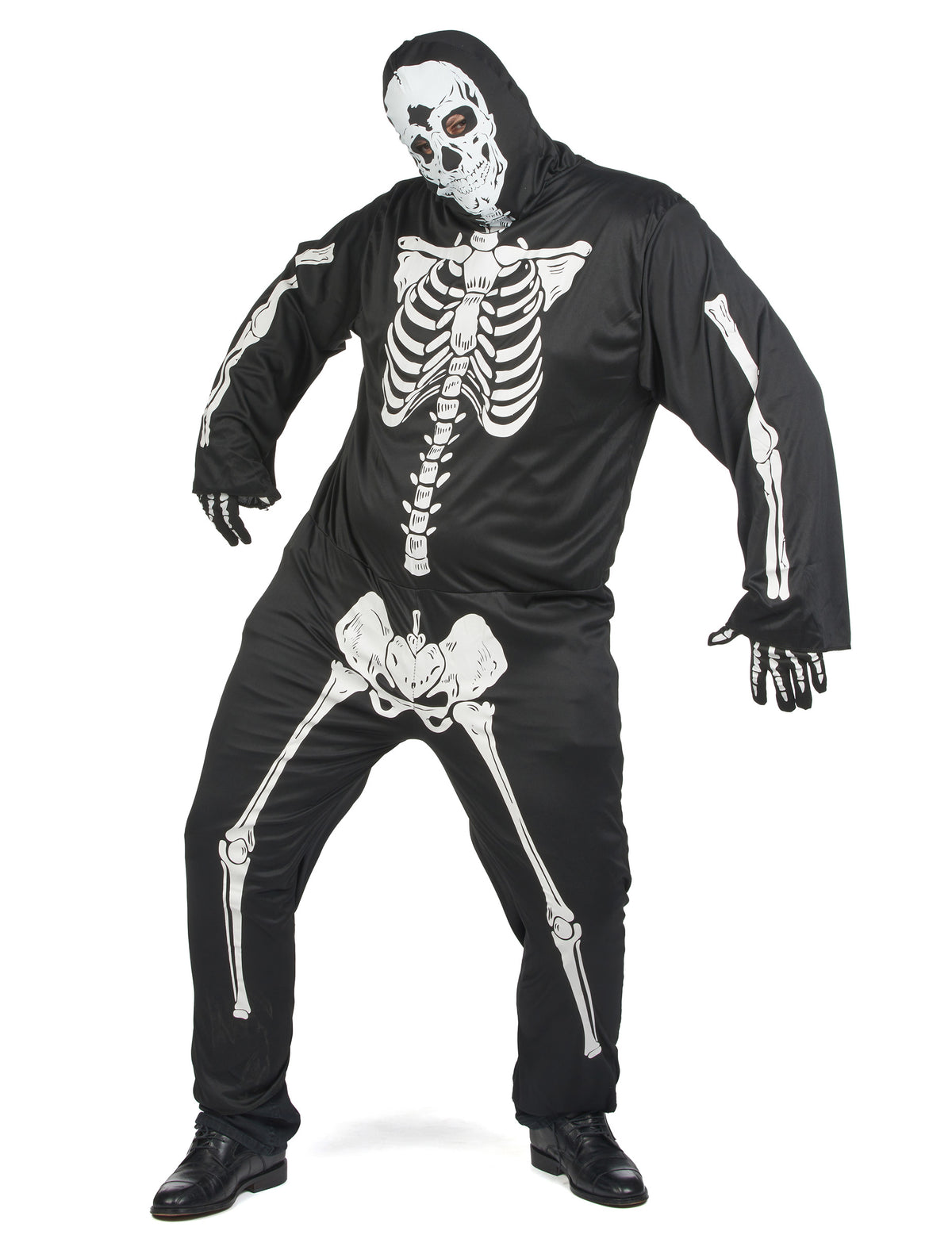 Déguisement de squelette pour homme noir et blanc pour Halloween