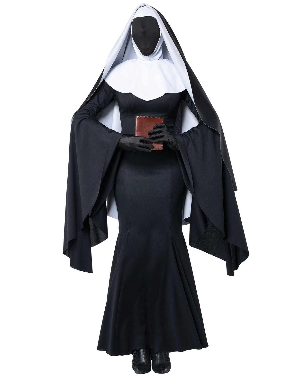 Détail du livre accessoire tenu avec le déguisement nonne longue luxe