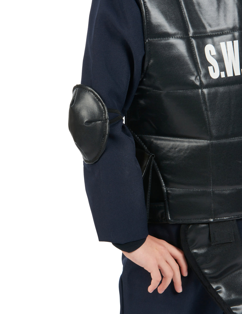 Détail de la coudière du déguisement officier du SWAT