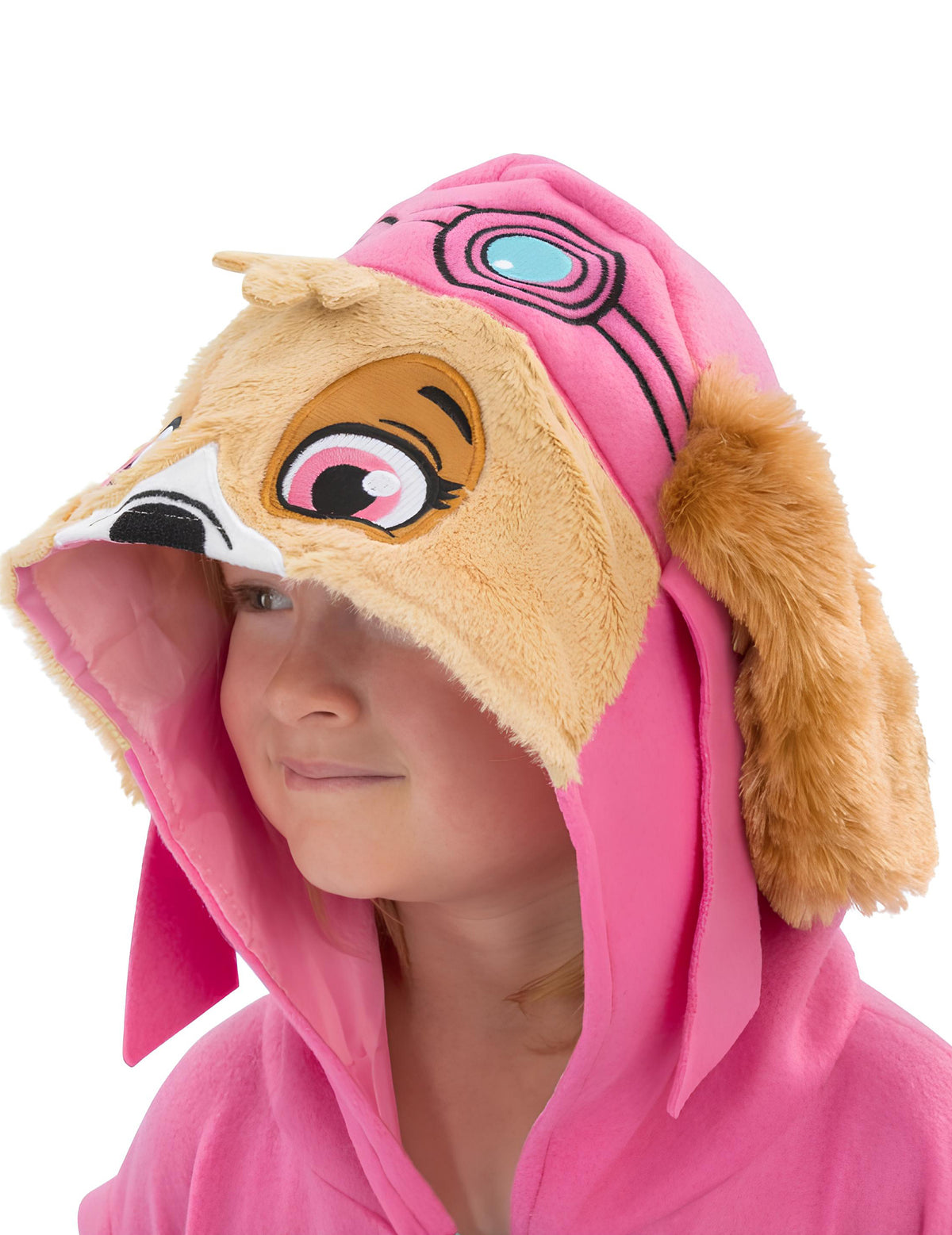 Gros plan sur la capuche de la combinaison Stella Pat'Patrouille pour enfant