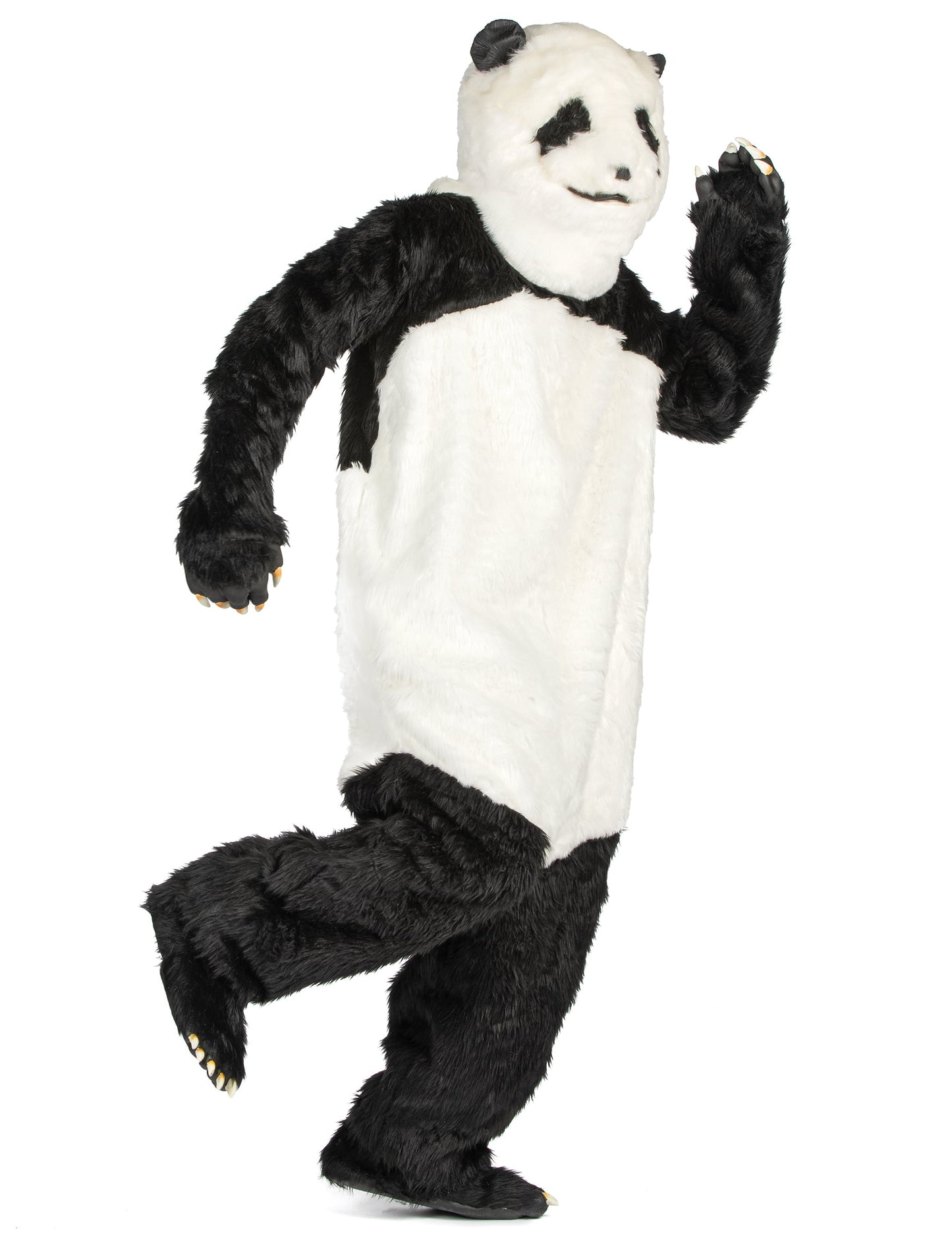 Vue de profil du déguisement de panda pour adulte