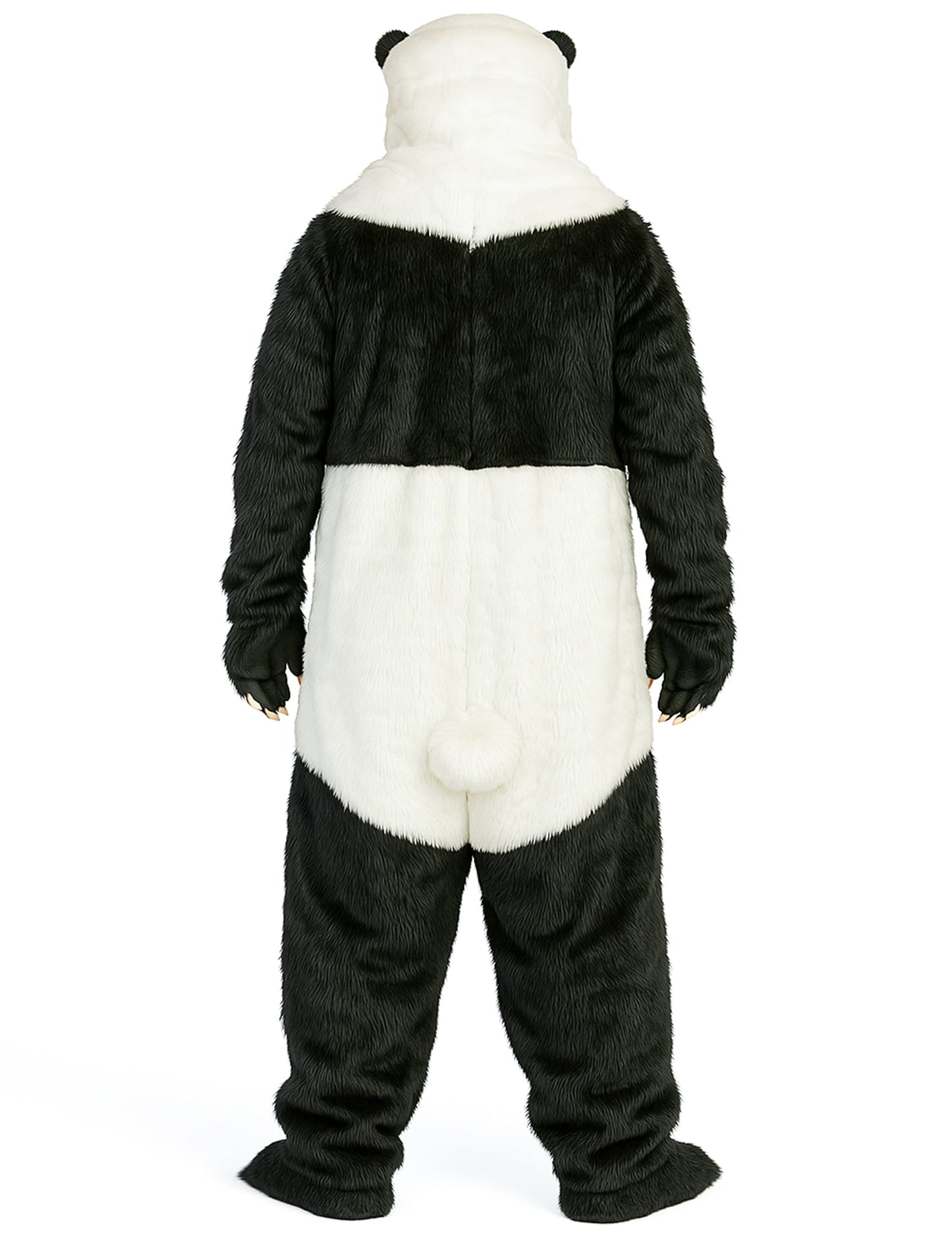 Vue de dos du déguisement de panda pour adulte