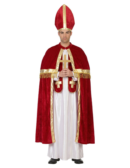 Moški rdeči in beli papeški kostum