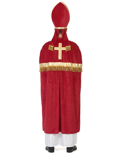Moški rdeči in beli papeški kostum