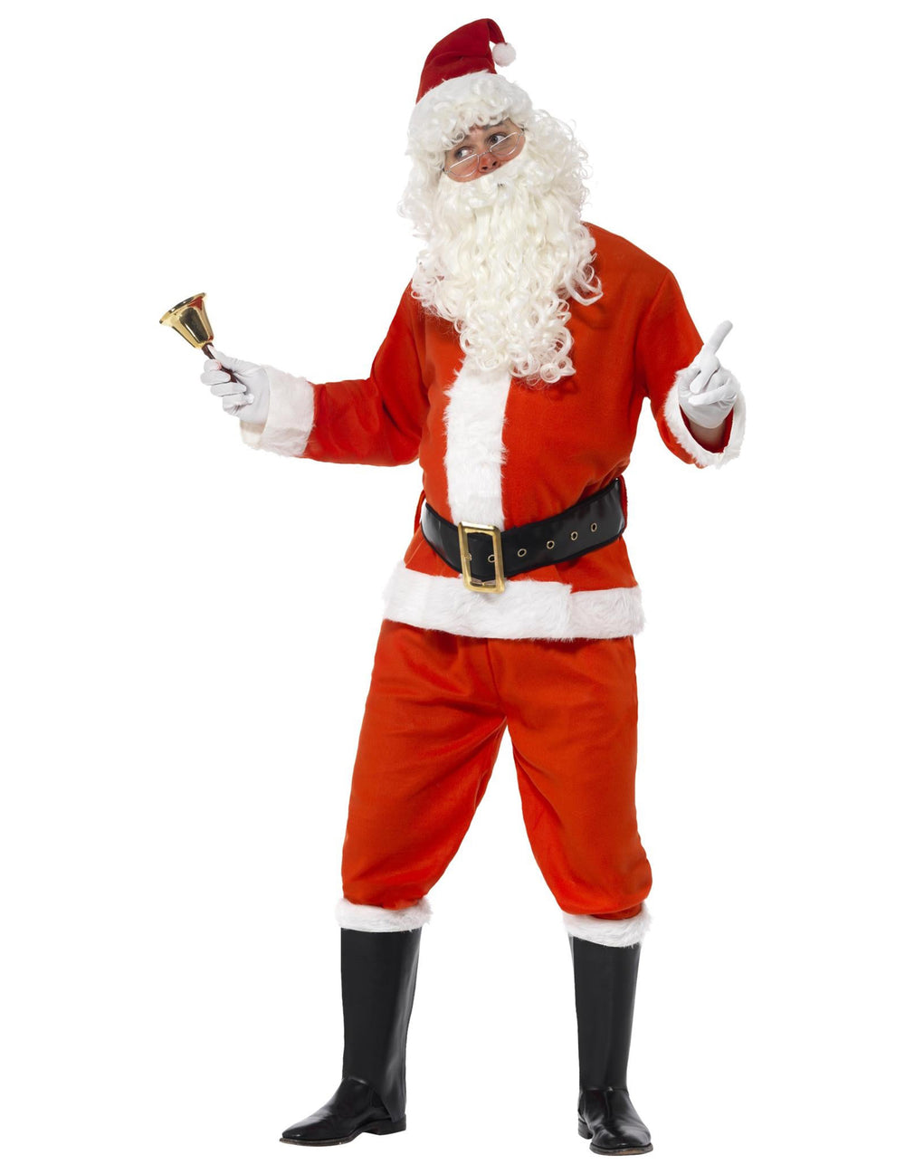 Déguisement de Père Noël luxe pour homme rouge et blanc avec bonnet et barbe