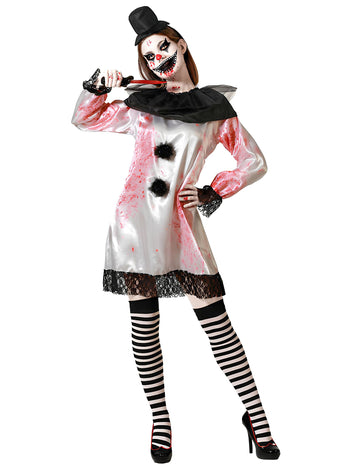 Pierrot assassin kostum za ženske plus size