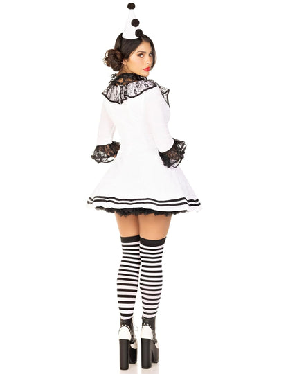 Seksi ženski kostum belega pierrota
