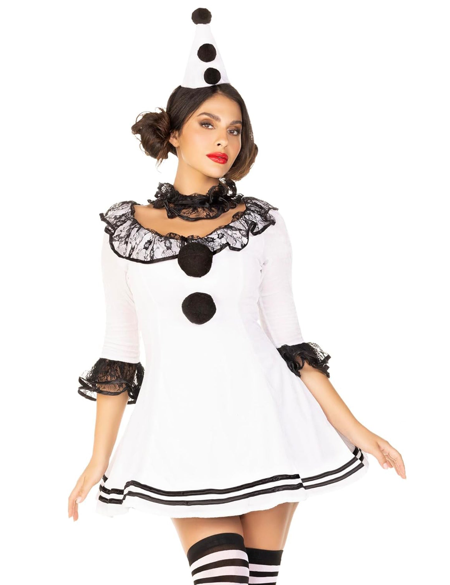 Seksi ženski kostum belega pierrota