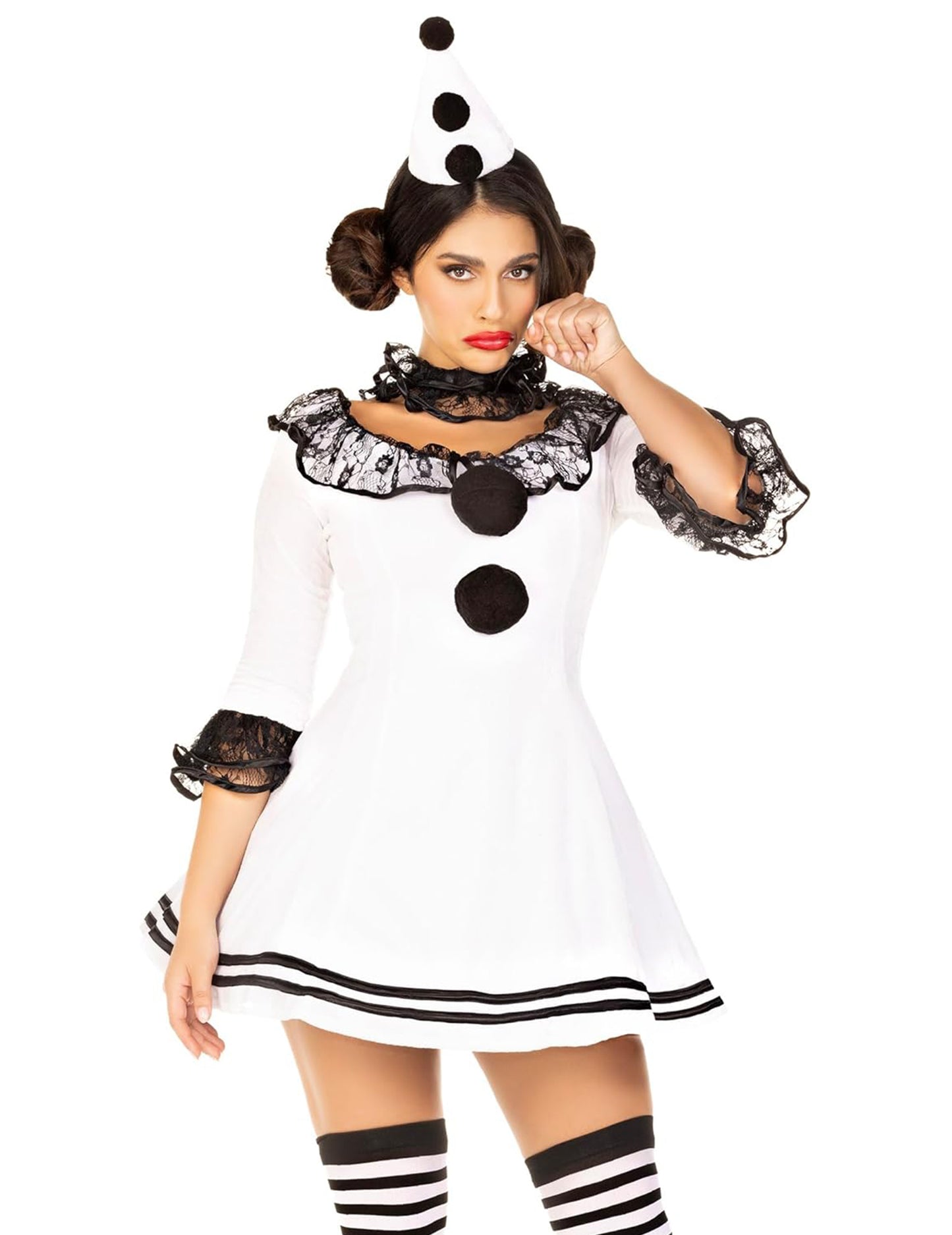 Seksi ženski kostum belega pierrota