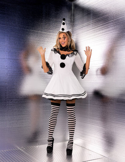 Seksi ženski kostum belega pierrota