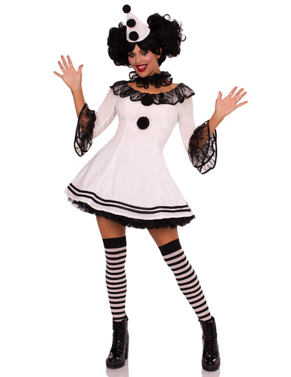 Seksi ženski kostum belega pierrota