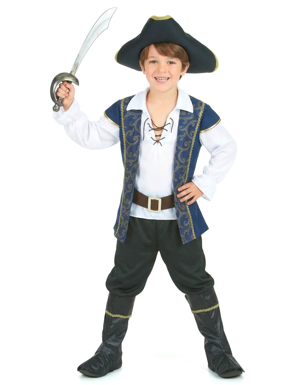 Pogled od zadaj na piratski kostum za dečka