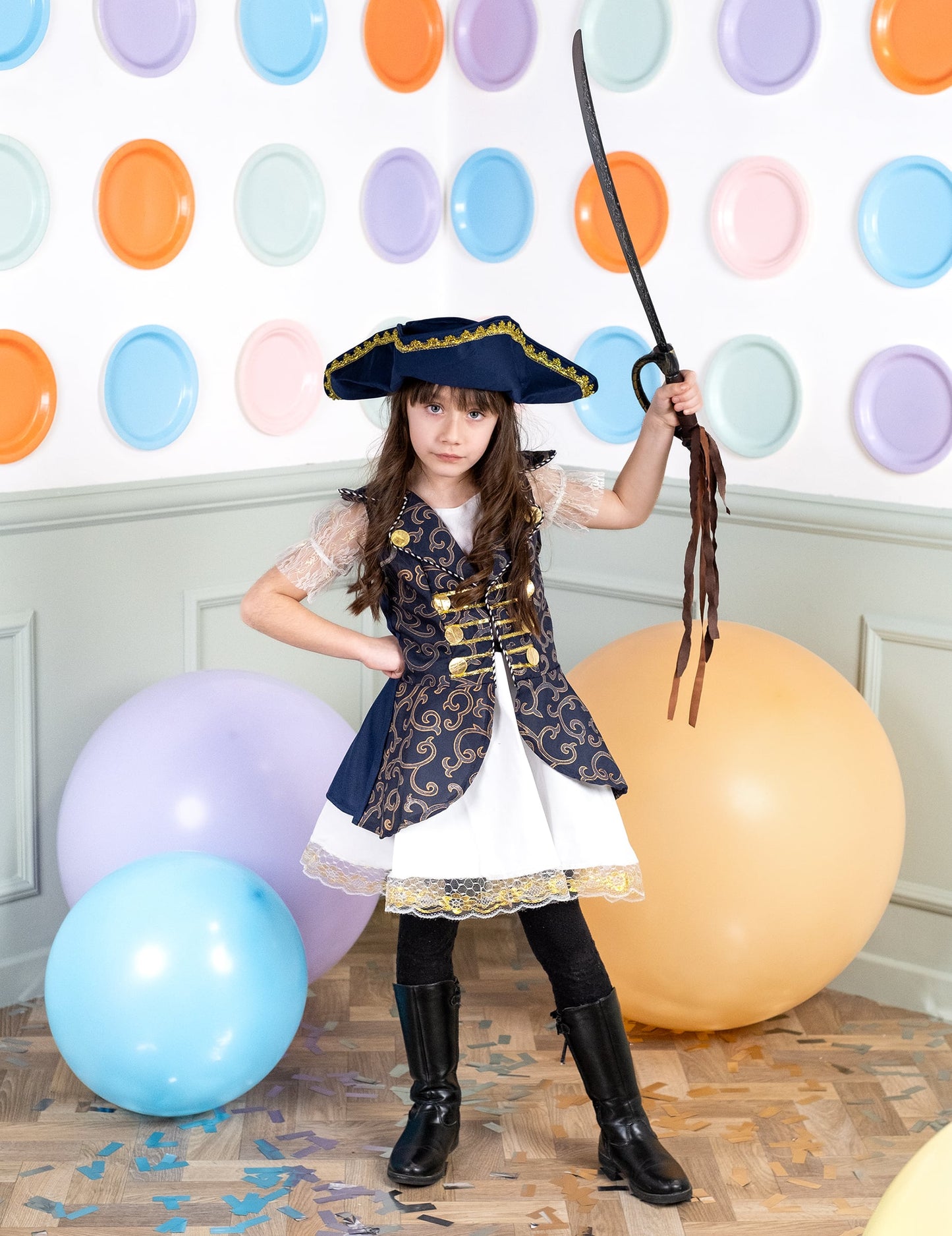 Temno modra gusarska preobleka