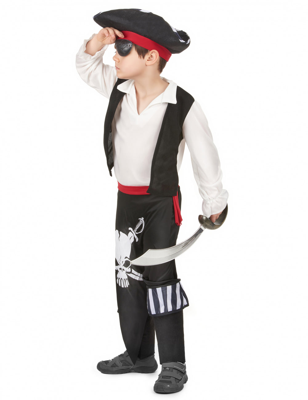Vue de profil du déguisement de pirate pour garçon