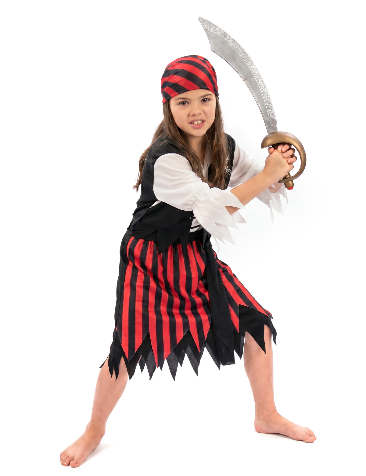 Črna in rdeča korsairna piratska preobleka