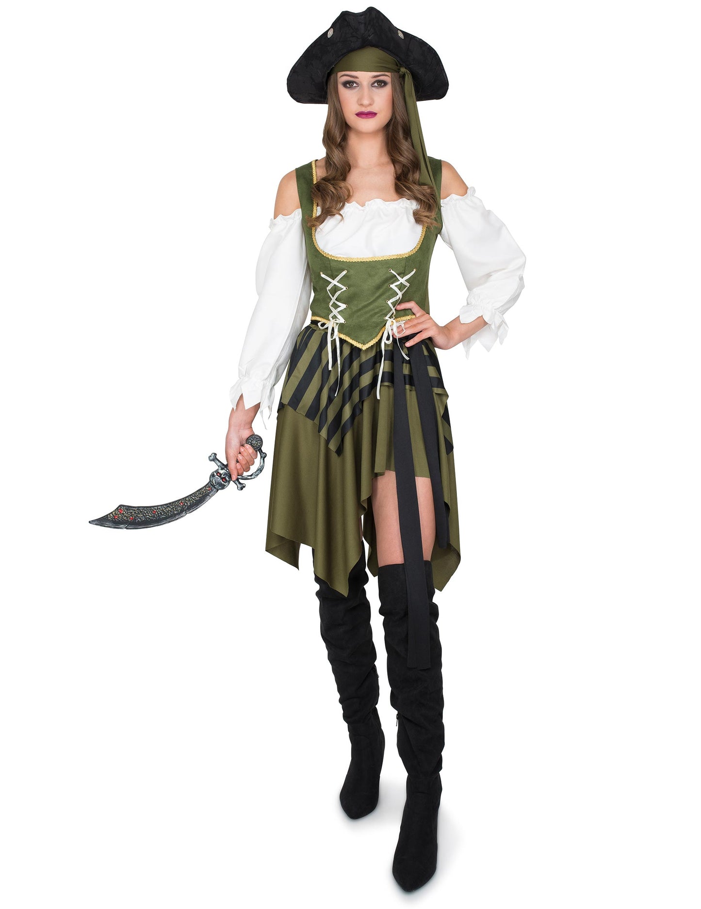 Zelena flibustière piratska kostum