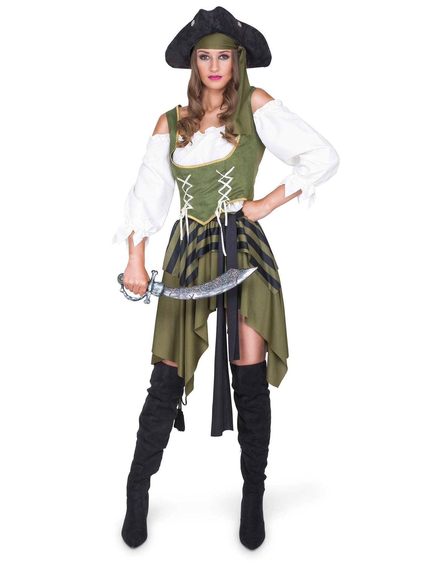 Zelena flibustière piratska kostum