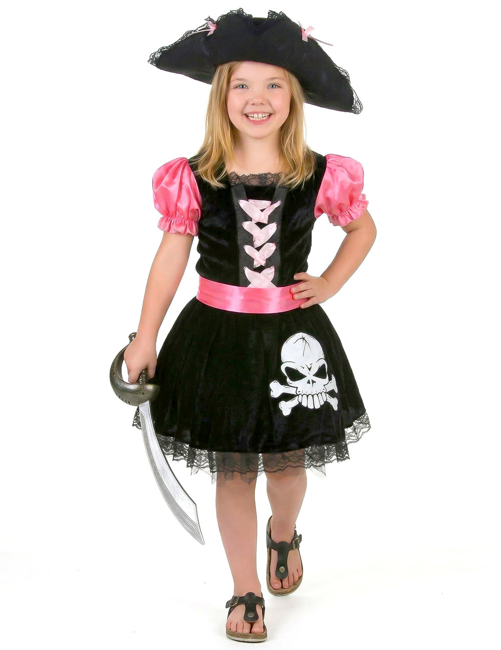 Vue de face du déguisement pirate girly