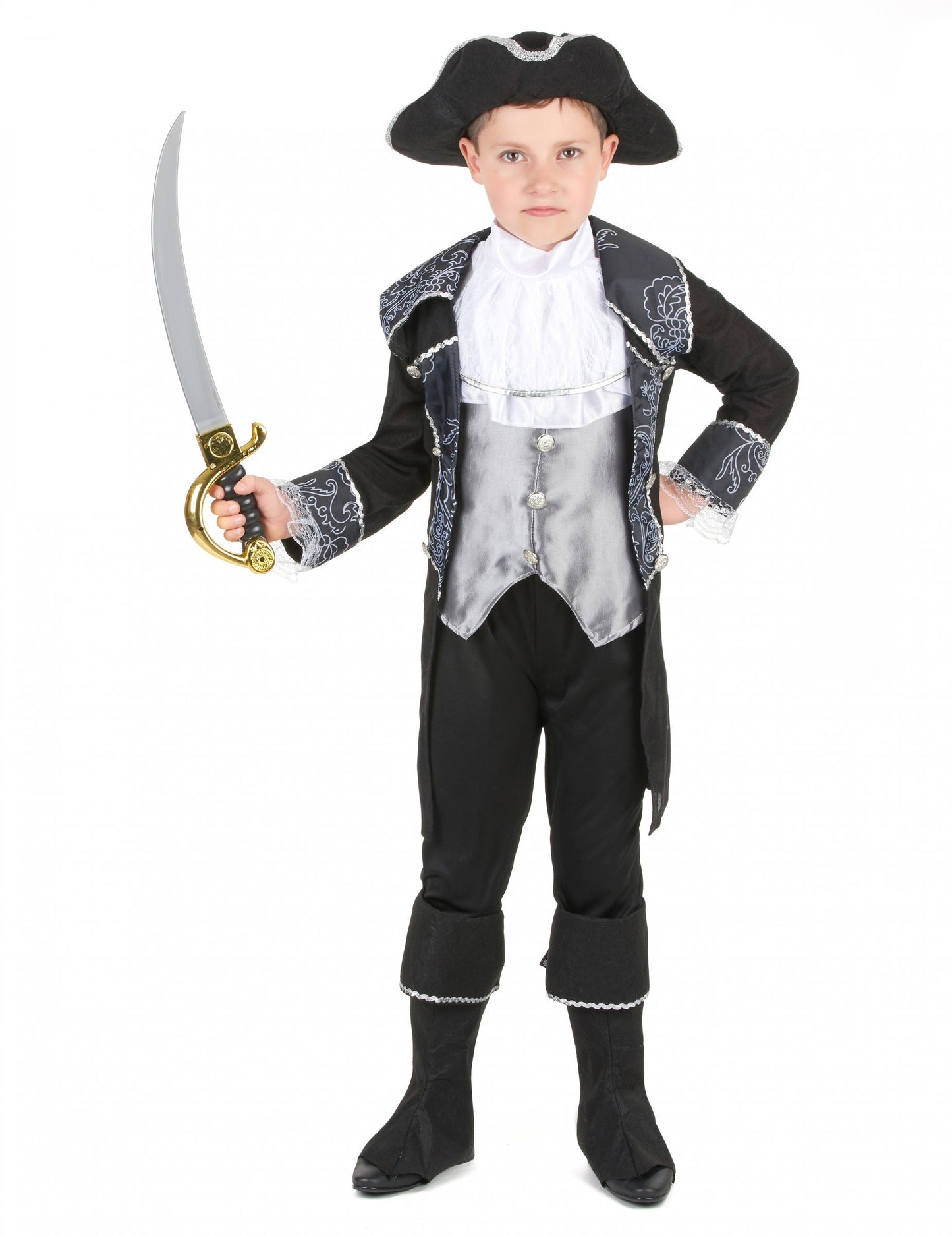 Sivi in črni piratski kostum za fanta 