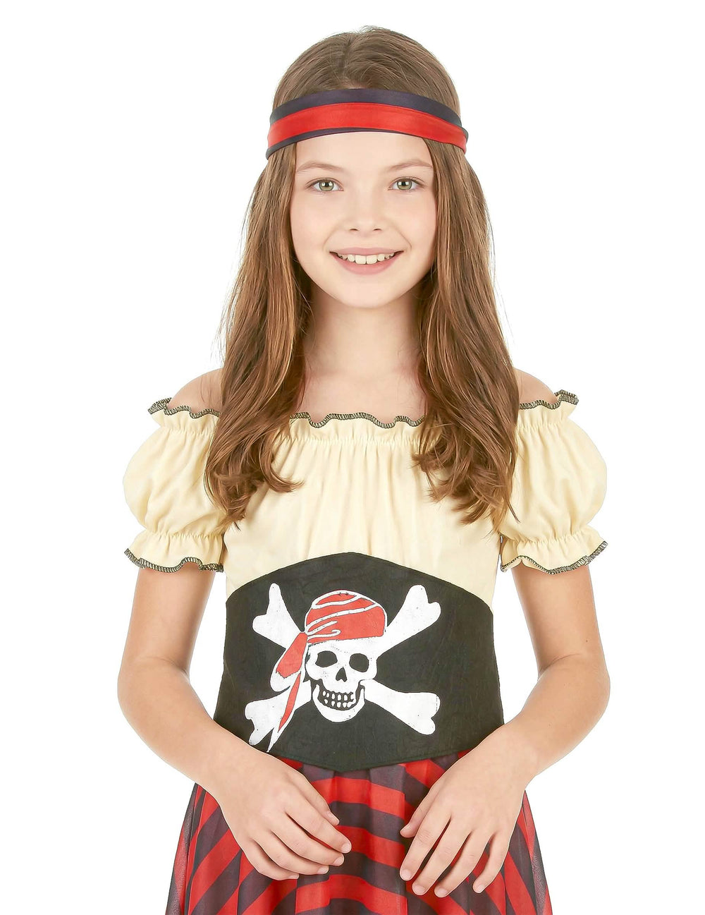 Podrobnosti o korzetu in naglavnem traku za piratski kostum za dekle