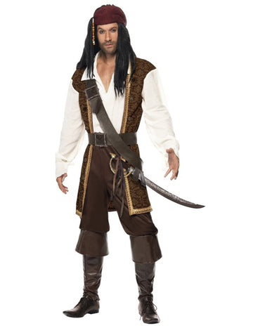 Moški rjavi piratski kostum
