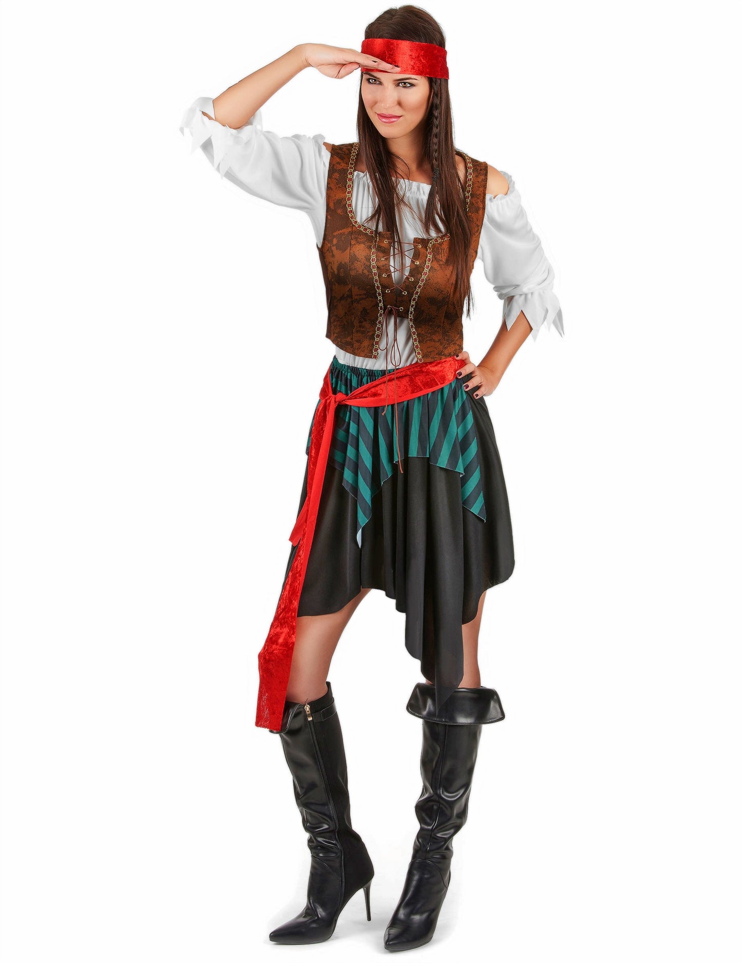 Ženska črtana gusarska preobleka
