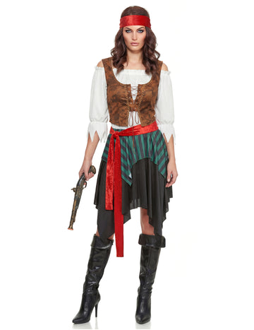 Ženska črtana gusarska preobleka